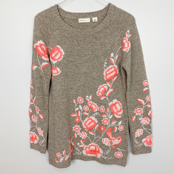 anthropologie floral sweater